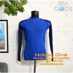 SEA GODS Rashguard Long Sleeve Unisex Royal Blue Navy - Scuba Diving