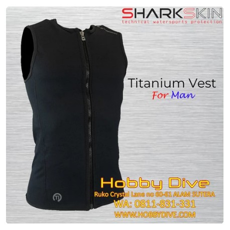 Sharkskin Titanium Chillproof Vest Full Zipper Man - Scuba Diving