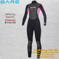 BARE WETSUIT 5/4MM VELOCITY FULL SUIT WOMEN PINK