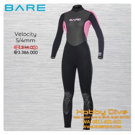 BARE WETSUIT 5/4MM VELOCITY FULL SUIT WOMEN PINK
