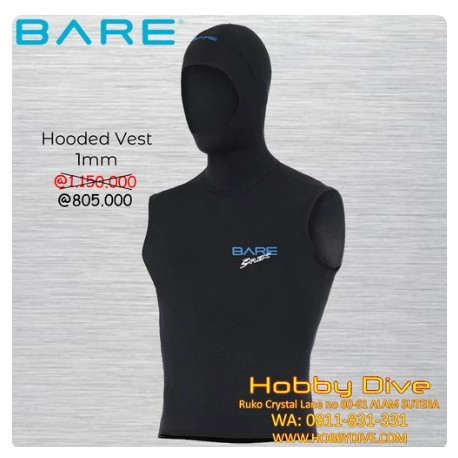 BARE Vest Hood S-Flex Hooded Vest - Scuba Diving Alat Diving