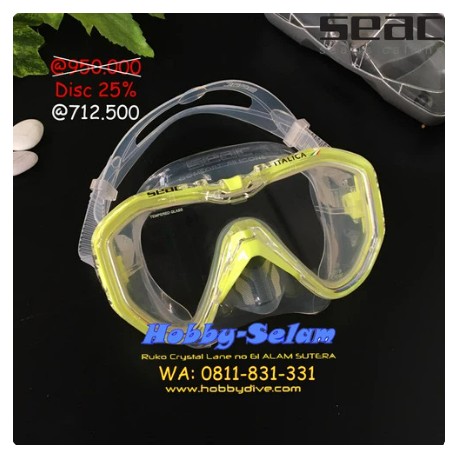 SEAC Mask Italia AS/ KL Giallo Metal Single Lens - Scuba Diving