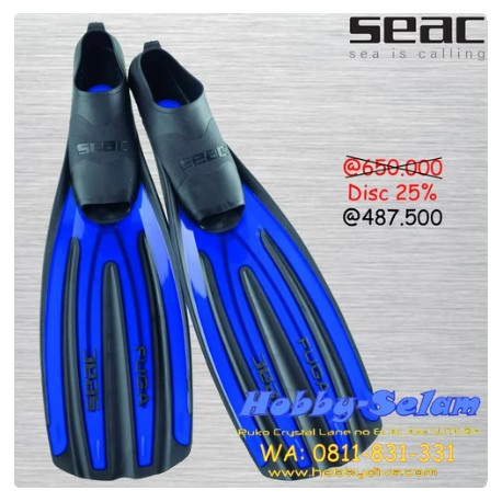 SEAC Fins Full Foot Fuga Blue - Scuba Diving Alat Snorkeling