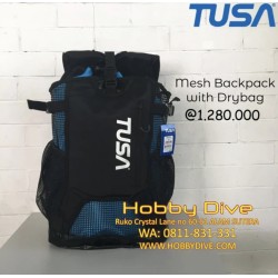 Tusa Mesh Backpack with Drybag BA0106 Alat Diving Snorkeling