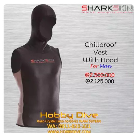 Sharkskin Chillproof Vest With Hood Mens Alat Diving